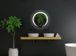 Round Frameless LED Mirror – Plug-and-Play Wall-Mounted Lighted Mirror with Energy-Saving LED | Entryway & Dressing Room Mirror (24 x 24 inch) Round-1
