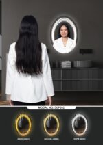 Oval Frameless LED Mirror – Plug-and-Play Wall-Mounted Mirror with Touch Sensor & Copper-Free Silver Glass | Modern Bathroom & Vanity Mirror (17.75 x 23.75 inch) Ovel-3 - Image 5