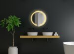 TRYOTONE - Round Frameless LED Mirror – Plug-and-Play Wall-Mounted Lighted Mirror with Energy-Saving LED | Entryway & Dressing Room Mirror (24 x 24 inch).