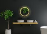 TRYOTONE - Round Frameless LED Mirror – Wall-Mounted Smart LED Mirror with Touch Sensor & Copper-Free Silver Glass | Vanity & Wash Basin Mirror (24 x 24 inch)