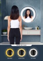 TRYOTONE - Round Frameless LED Mirror – Hotel-Style Wall-Mounted Mirror with Smart LED & Lighted Vanity Design | Dressing Room & Bedroom Mirror (24 x 24 inch) - Image 5