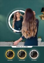 TRYOTONE Round LED Mirror for Hallway – Wall-Mounted Light Mirror for Bathroom & Wash Basin (Size 24 x 24 inch, Framed) Round-3 - Image 5