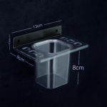 TRYOTONE Wall-Mounted Toothbrush Holder with Cup – Set of 2 | Multi-Slot Bathroom Organizer with Drain Holes | Durable Plastic, Clean | Ideal for Home, Hotel, Dorm - Image 5