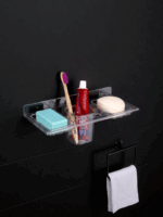 TRYOTONE Multipurpose Double Soap Dish with Tumbler Holder Sleek Design Bathroom Accesories Bathroom Shelf soap Holder/Toothbrush Holder for washbasin,Bathroom (Pack of 2) - Image 2