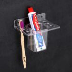 TRYOTONE Wall-Mounted Toothbrush Holder with Cup – Set of 2 | Multi-Slot Bathroom Organizer with Drain Holes | Durable Plastic, Clean | Ideal for Home, Hotel, Dorm - Image 4