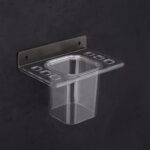 TRYOTONE Wall-Mounted Toothbrush Holder with Cup – Set of 2 | Multi-Slot Bathroom Organizer with Drain Holes | Durable Plastic, Clean | Ideal for Home, Hotel, Dorm - Image 3