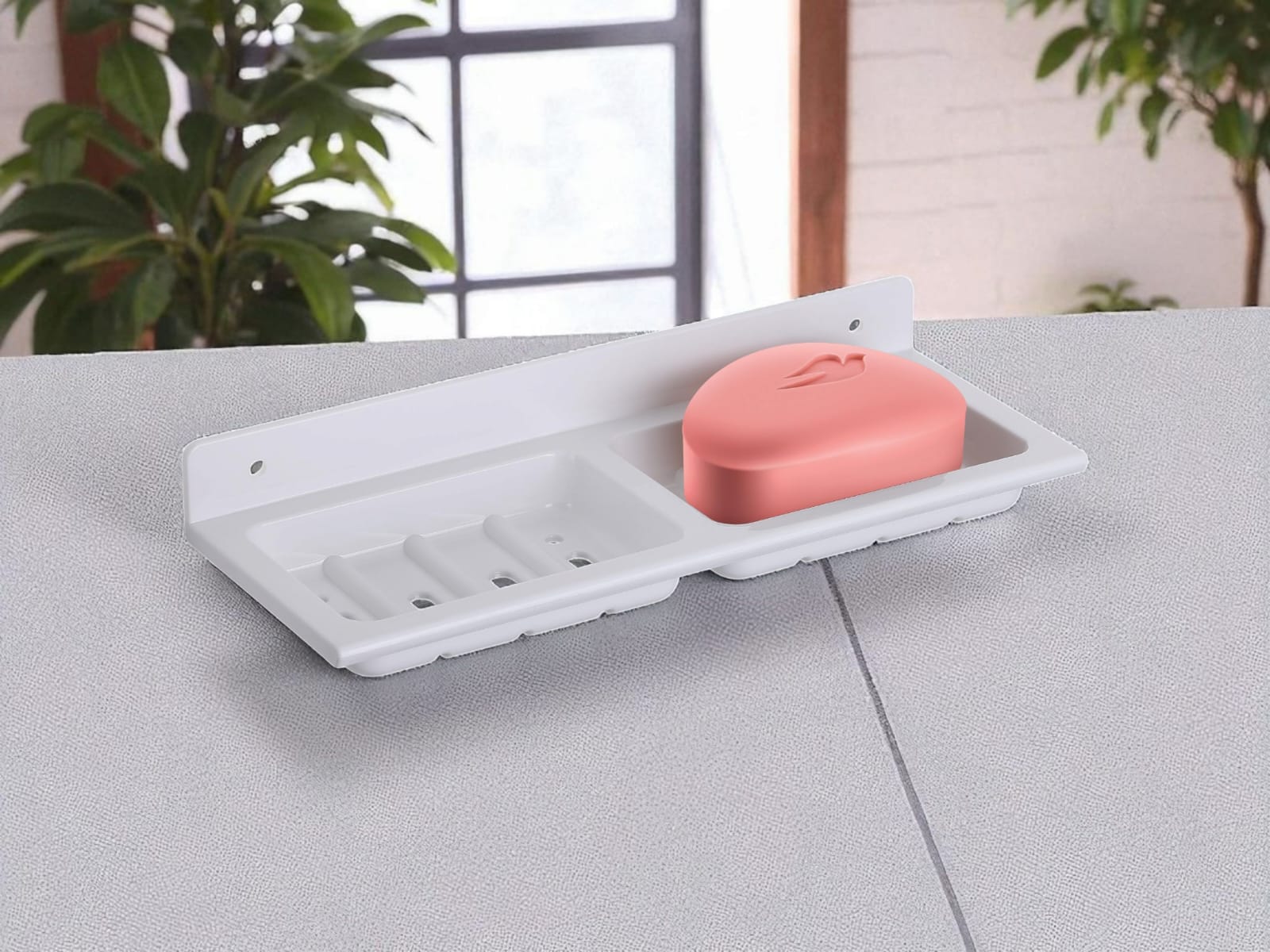 WhatsApp Image 2025-07-11 at 11.44.04 AM TRYOTONE Wall-Mounted Dual Soap Dish Holder – Durable White Plastic Bathroom Organizer with Drainage Slots for Easy Water Flow, Space-Saving Design, and Stylish, (Pack of 2) - Image 1